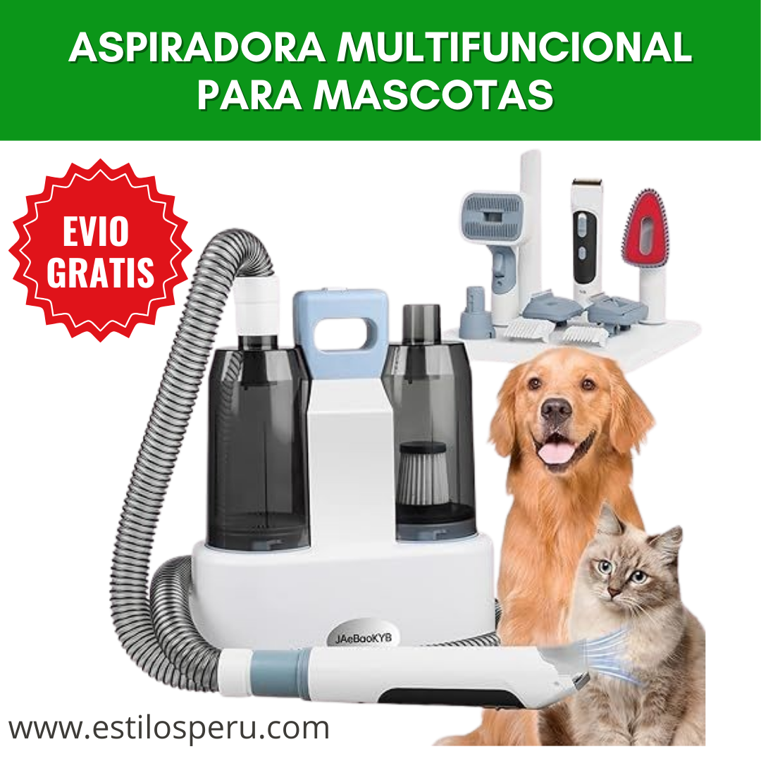 ASPIRADORA MULTIFUNCIONAL PARA MASCOTAS + KIT DE ASEO